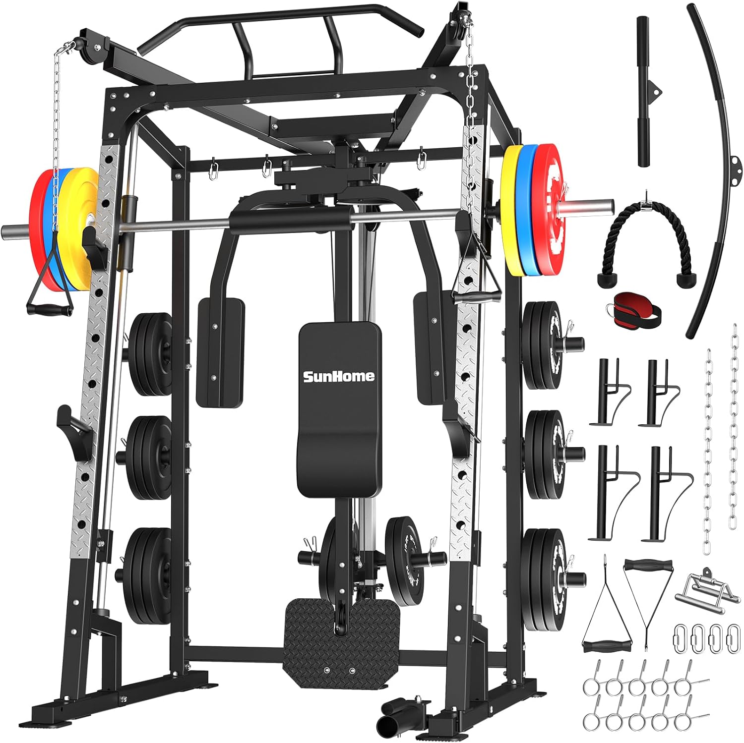 Gaiola de Força Smith Machine, - Lat Pulldown Cable avaliação e preço