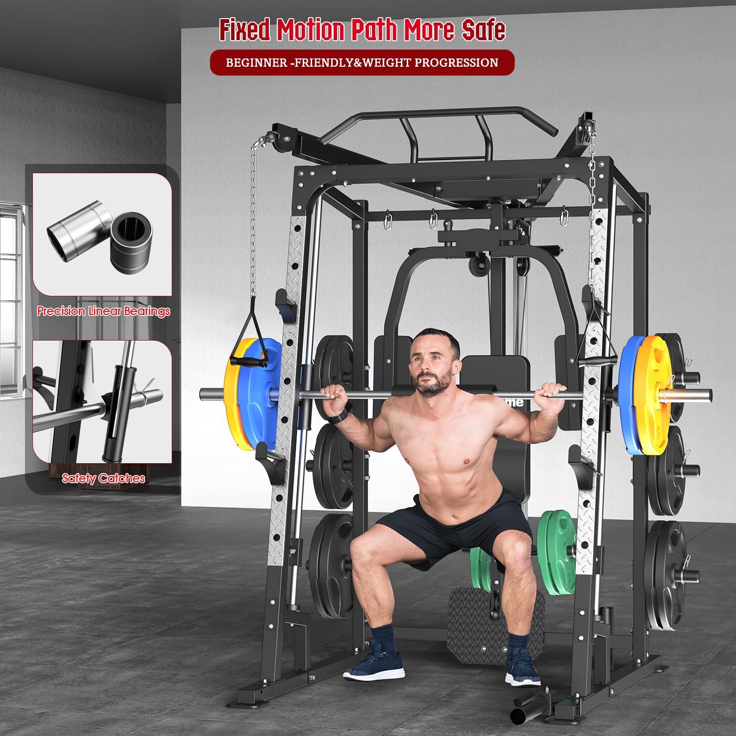 Gaiola de Força Smith Machine, - Lat Pulldown Cable avaliação e preço