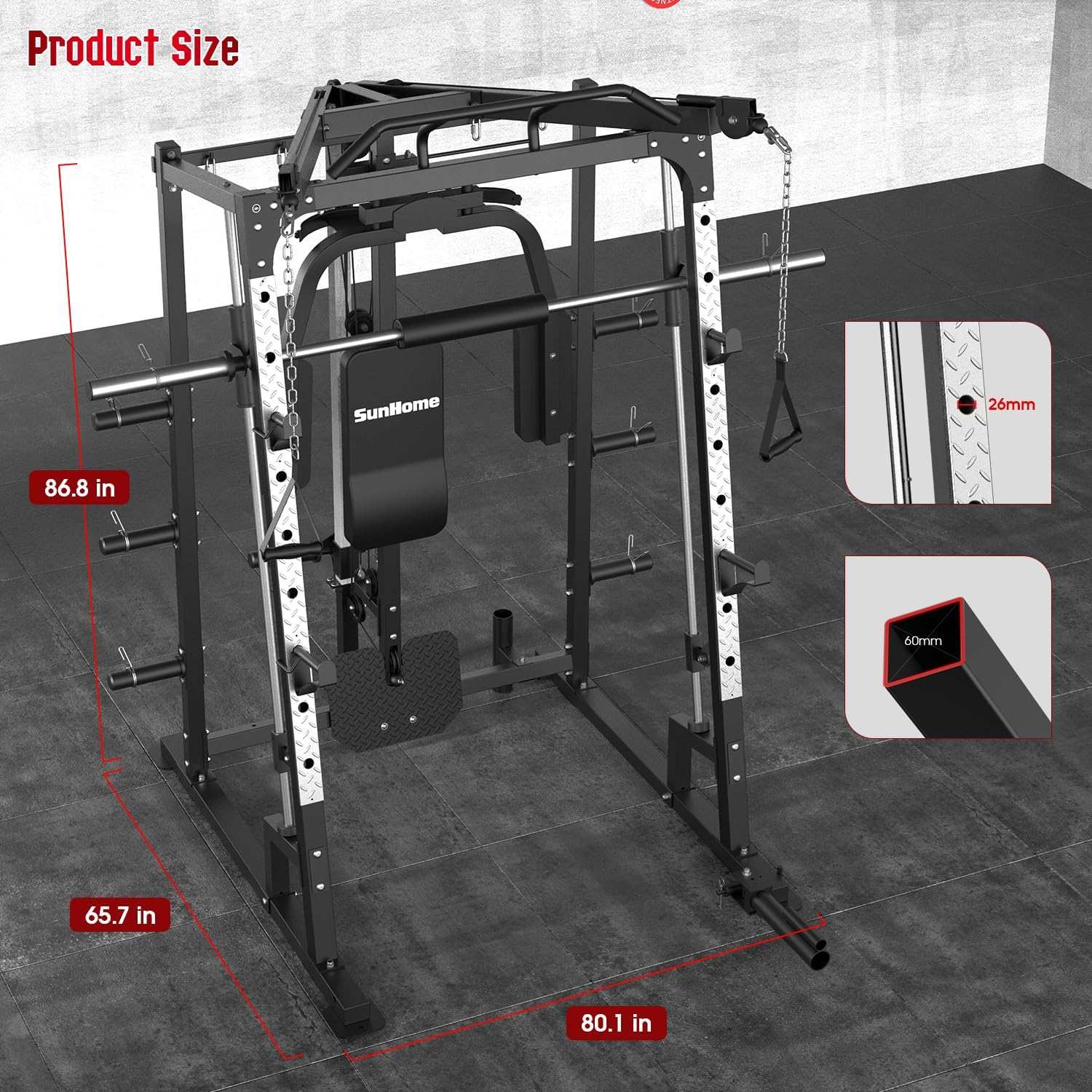 Gaiola de Força Smith Machine, - Lat Pulldown Cable avaliação e preço