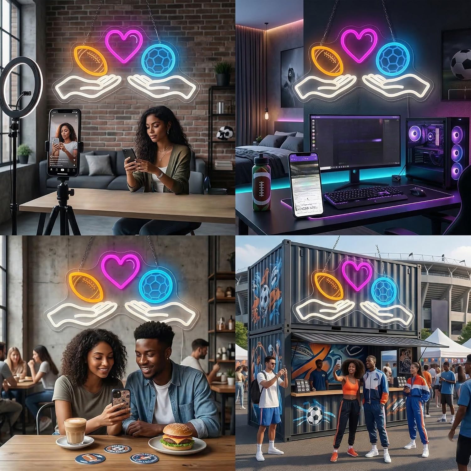 Luminária de néon LED com tema - Home Gym Neon Sign avaliação e preço